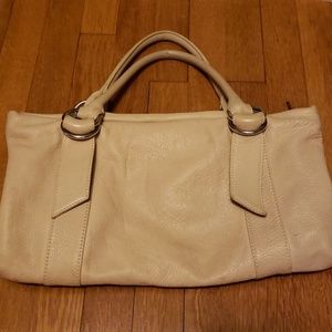 Pebbled leather handbag